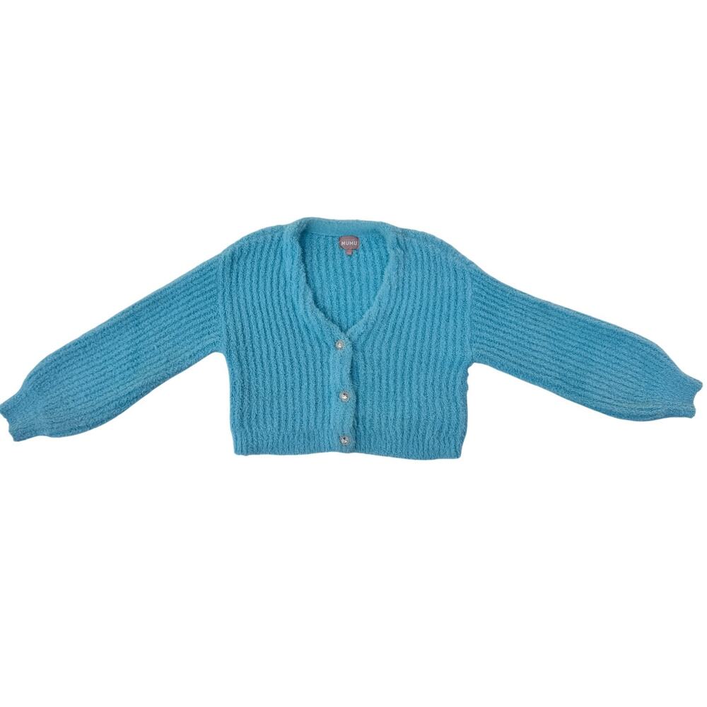 Show Me Your Mumu Clemmie Cardigan Blue Women’s Large Pastel Dopamine Dressing - Picture 3 of 16